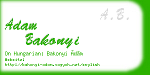 adam bakonyi business card